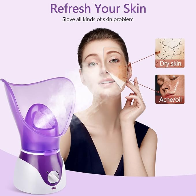 Nano Ionic Facial Steamer – Warm Mist Humidifier for Deep Pore Opening