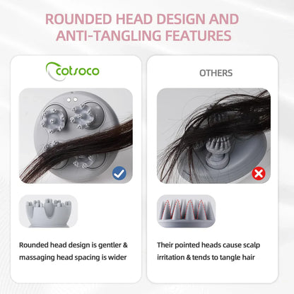 Electric Scalp Massager – Waterproof Head Massage with 4 Vibrating Heads